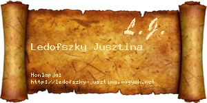 Ledofszky Jusztina névjegykártya